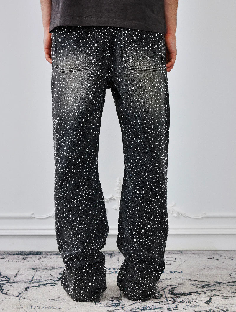 Birth of Royal Child Diamond Boro Jeans - BLACK