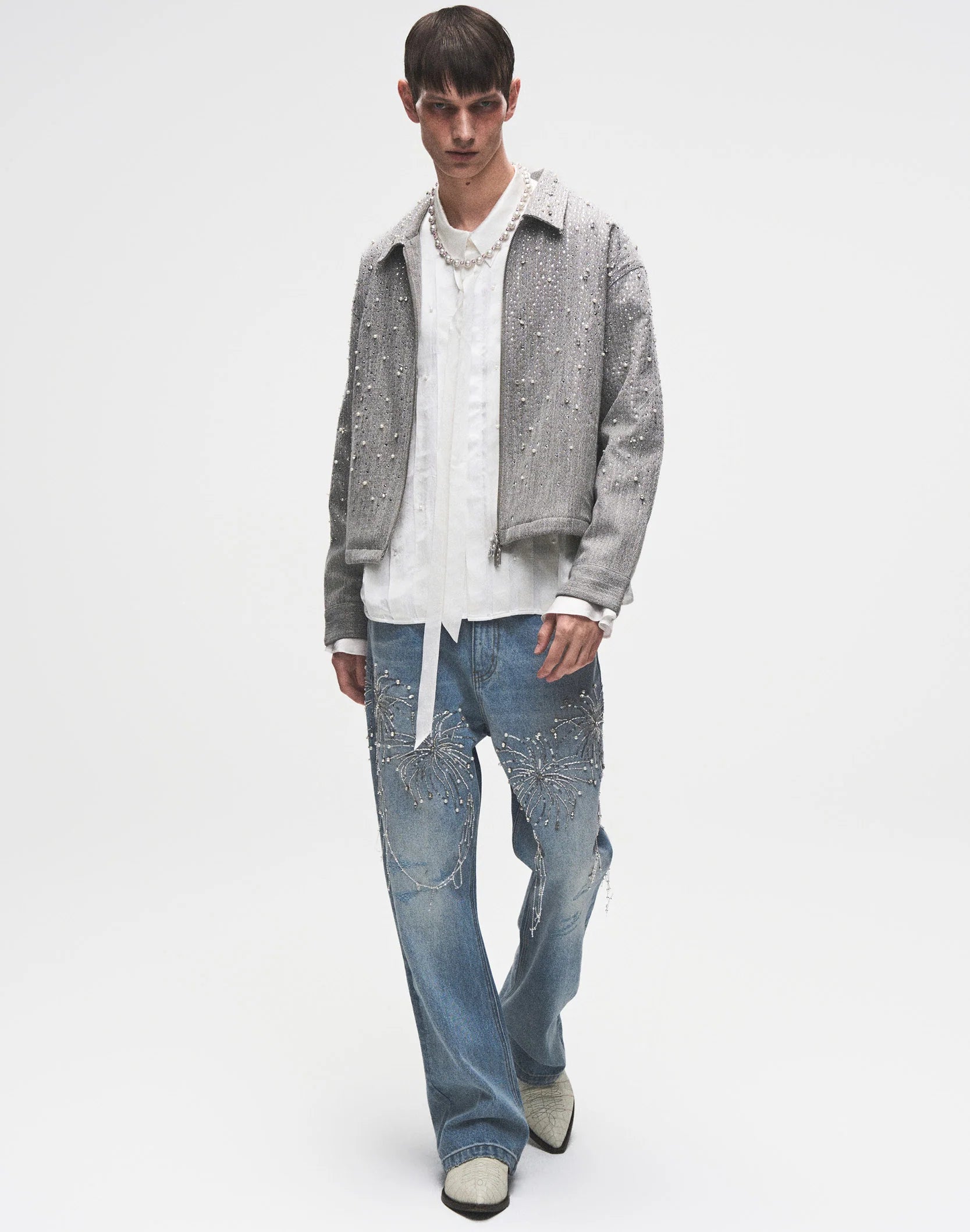 Birth of Royal Child Fireworks Wash Jeans - BLUE