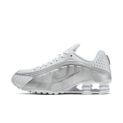 Women's Nike Shox R4 - WHITE/WHITE-METALLIC SILVER-MAX ORANGE Women's Nike Shox R4 - WHITE/WHITE-METALLIC SILVER-MAX ORANGE