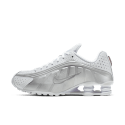 Women&#39;s Nike Shox R4 - WHITE/WHITE-METALLIC SILVER-MAX ORANGE