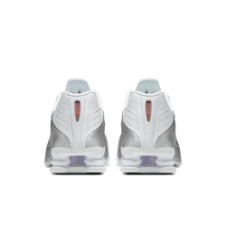 Women's Nike Shox R4 - WHITE/WHITE-METALLIC SILVER-MAX ORANGE