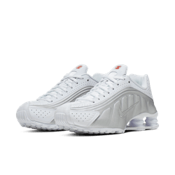 Women&#39;s Nike Shox R4 - WHITE/WHITE-METALLIC SILVER-MAX ORANGE