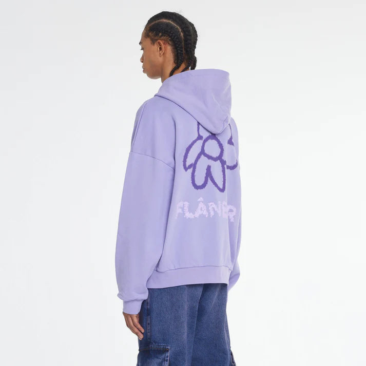 Flaneur Flower Doodle Zip-up Sweater - PURPLE