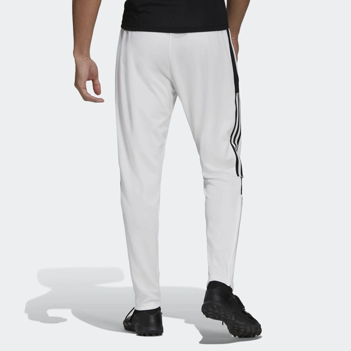 Men&#39;s Adidas Tiro Track Pants- WHITE/BLACK STRIPES