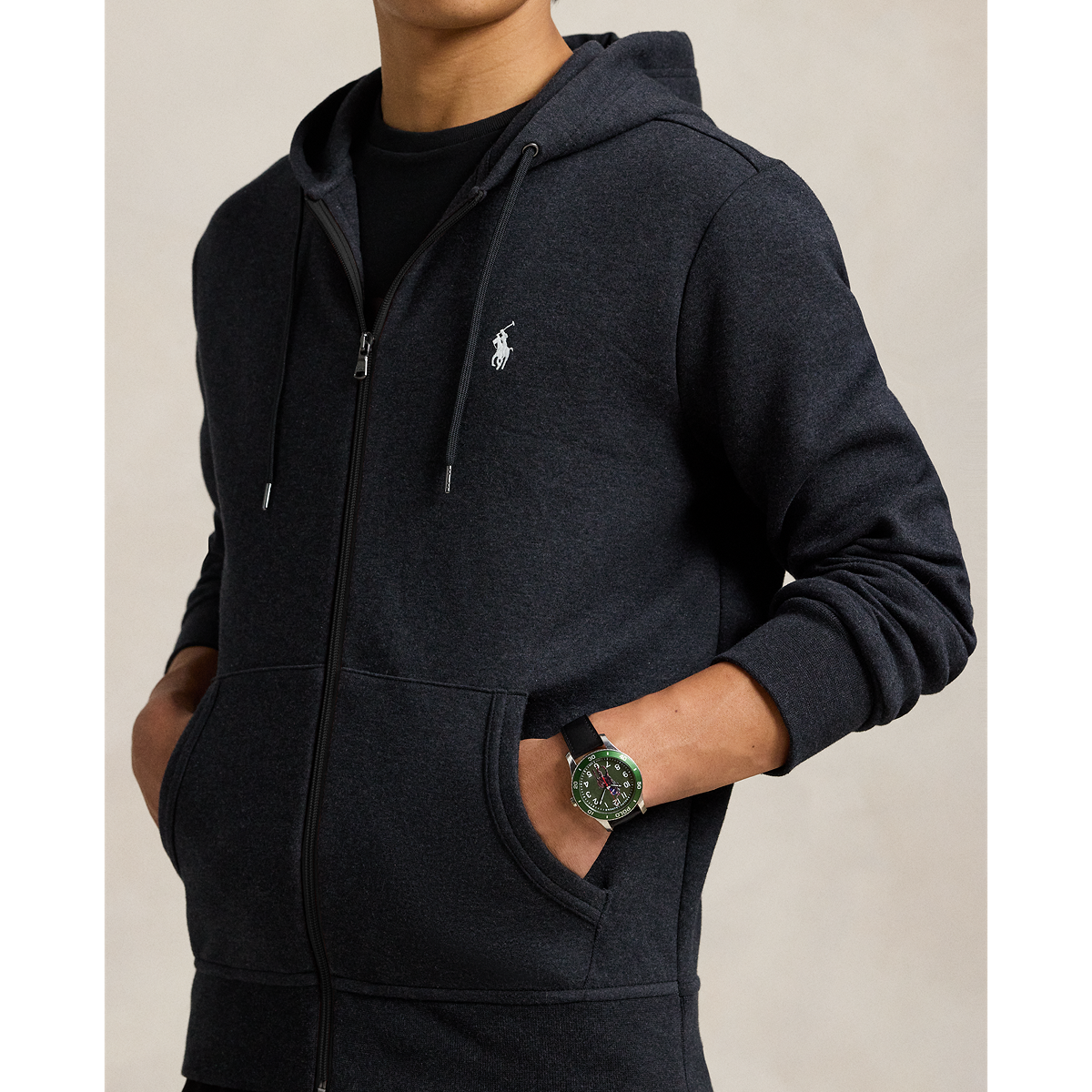 Polo Ralph Lauren LONG-SLEEVE DOUBLE KNIT TECH FULL-ZIP HOODED SWEATSHIRT
- BLACK MARL HEATHER