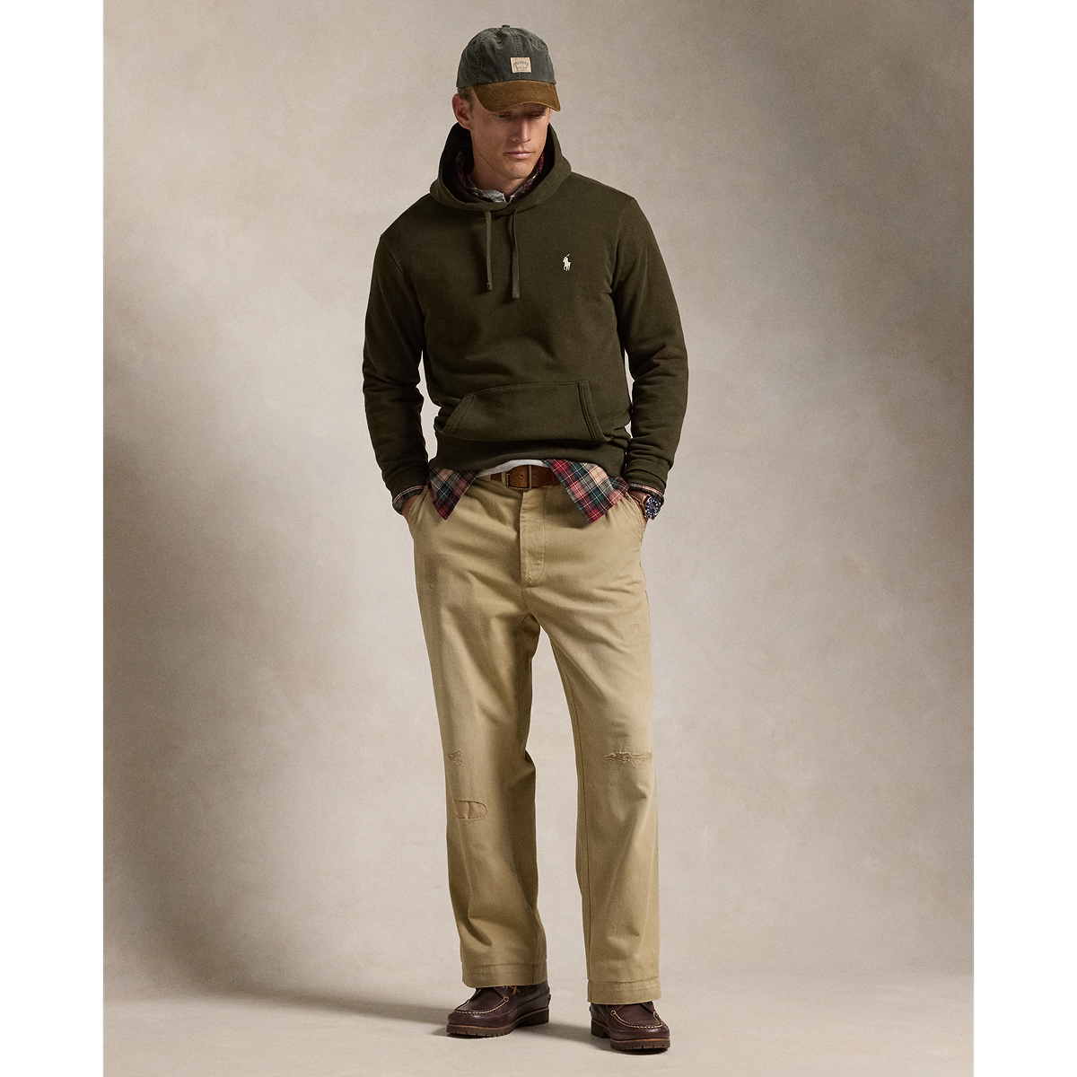 Polo Ralph Lauren LONG-SLEEVE LOOPBACK TERRY HOODIE - DARK LODEN