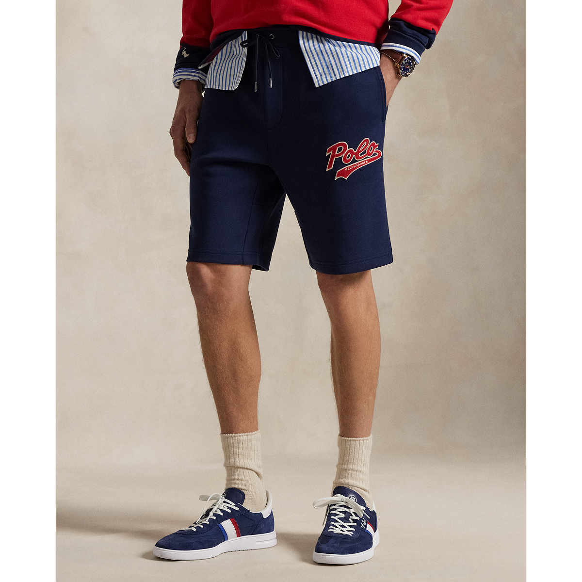 Polo Ralph Lauren DOUBLE KNIT TECH ATHLETIC SHORT - CRUISE NAVY