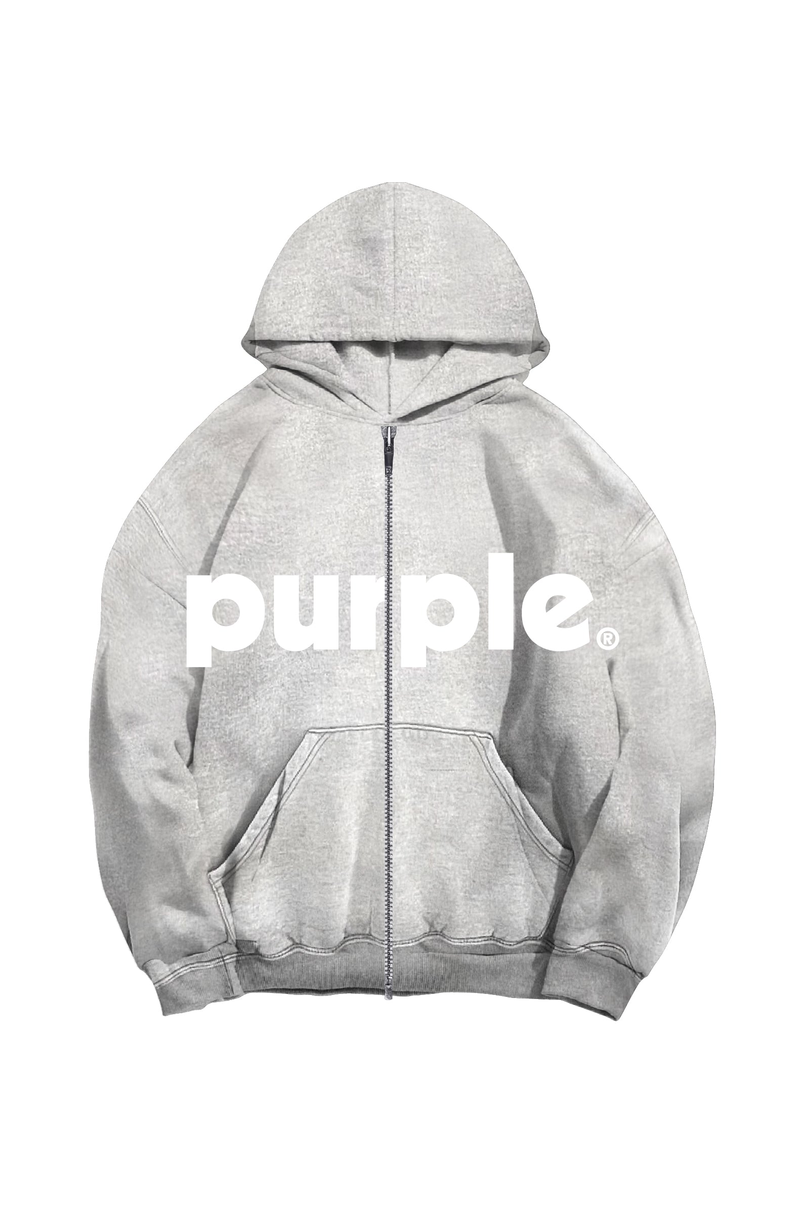 Purple Brand Fleece Full Zip Hoody-HEATHER - Civilized Purple Brand Fleece Full Zip Hoody-HEATHER - Civilized