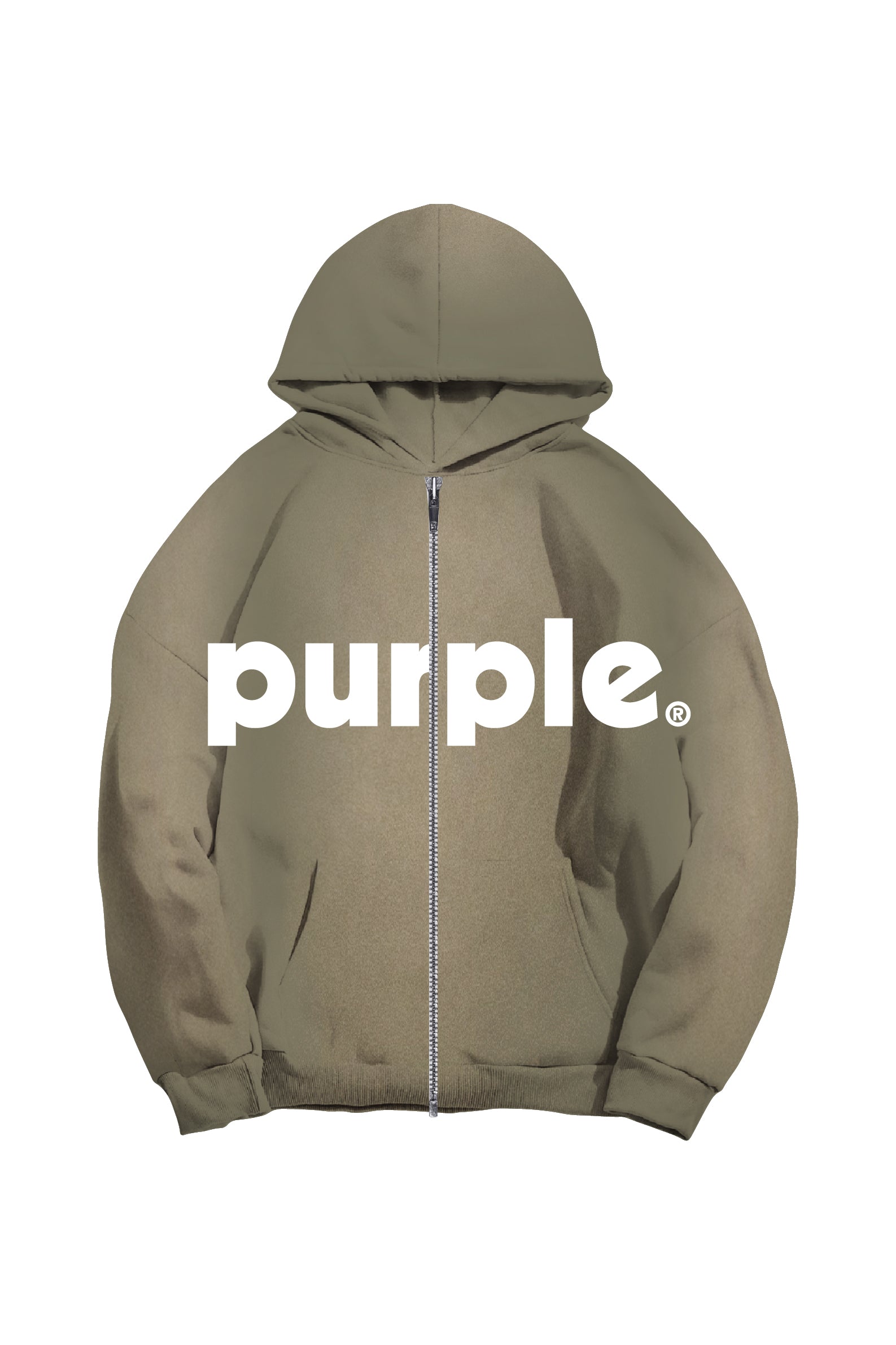 Purple Brand Fleece Full Zip Hoody-GREEN - Civilized Nation - Official Site