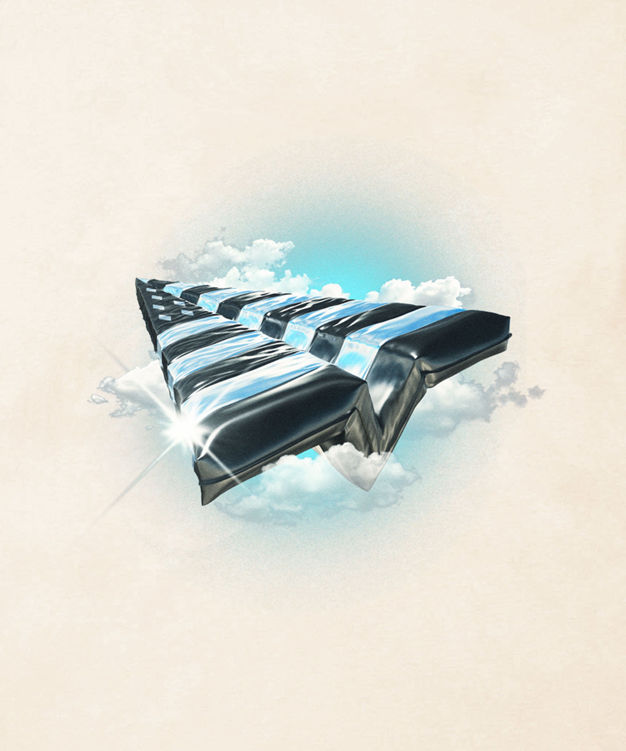 Paper Planes Above The Clouds Tee- EGGSHELLS