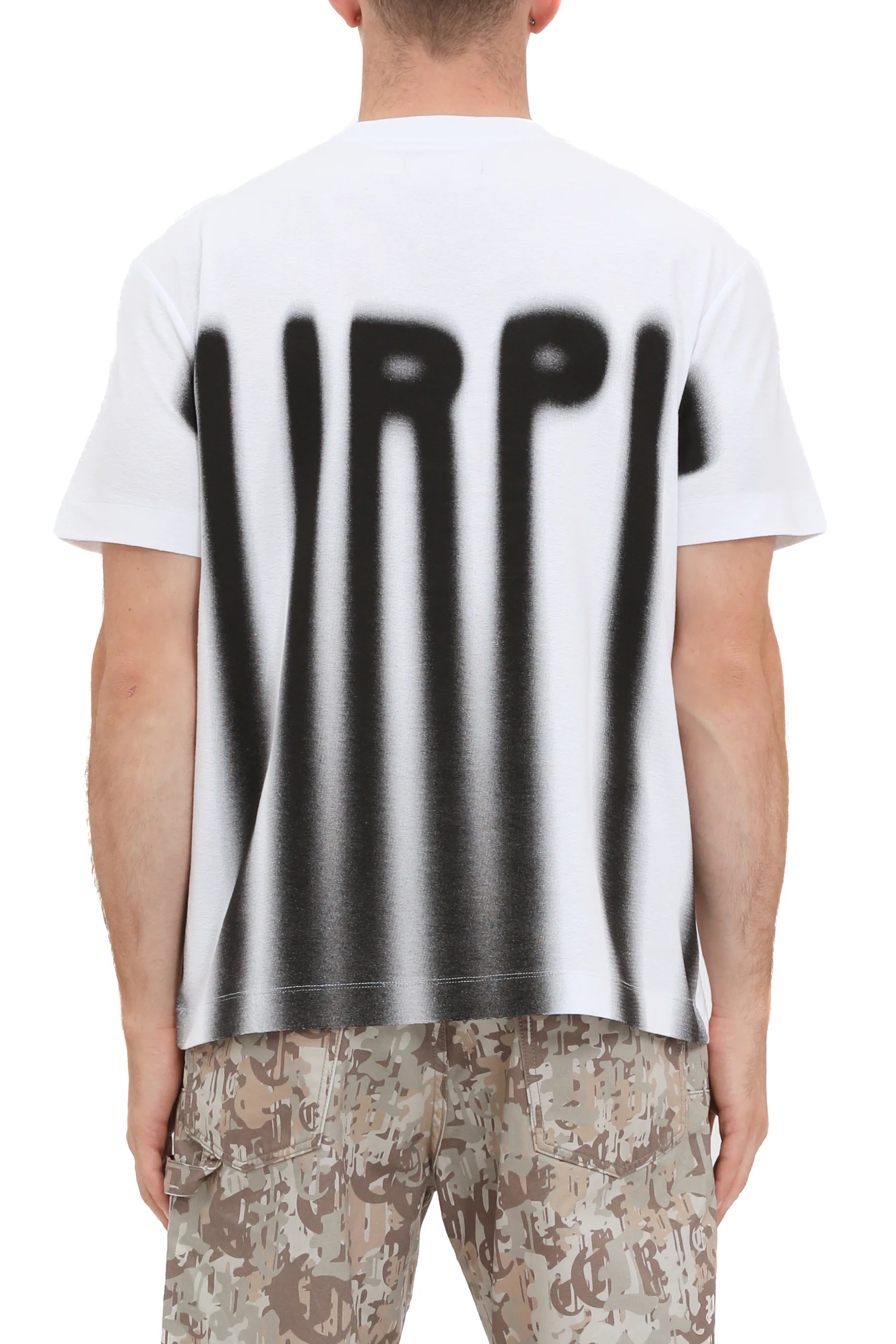 Purple Brand Blurred Jersey Ss Tee - WHITE/BLACK