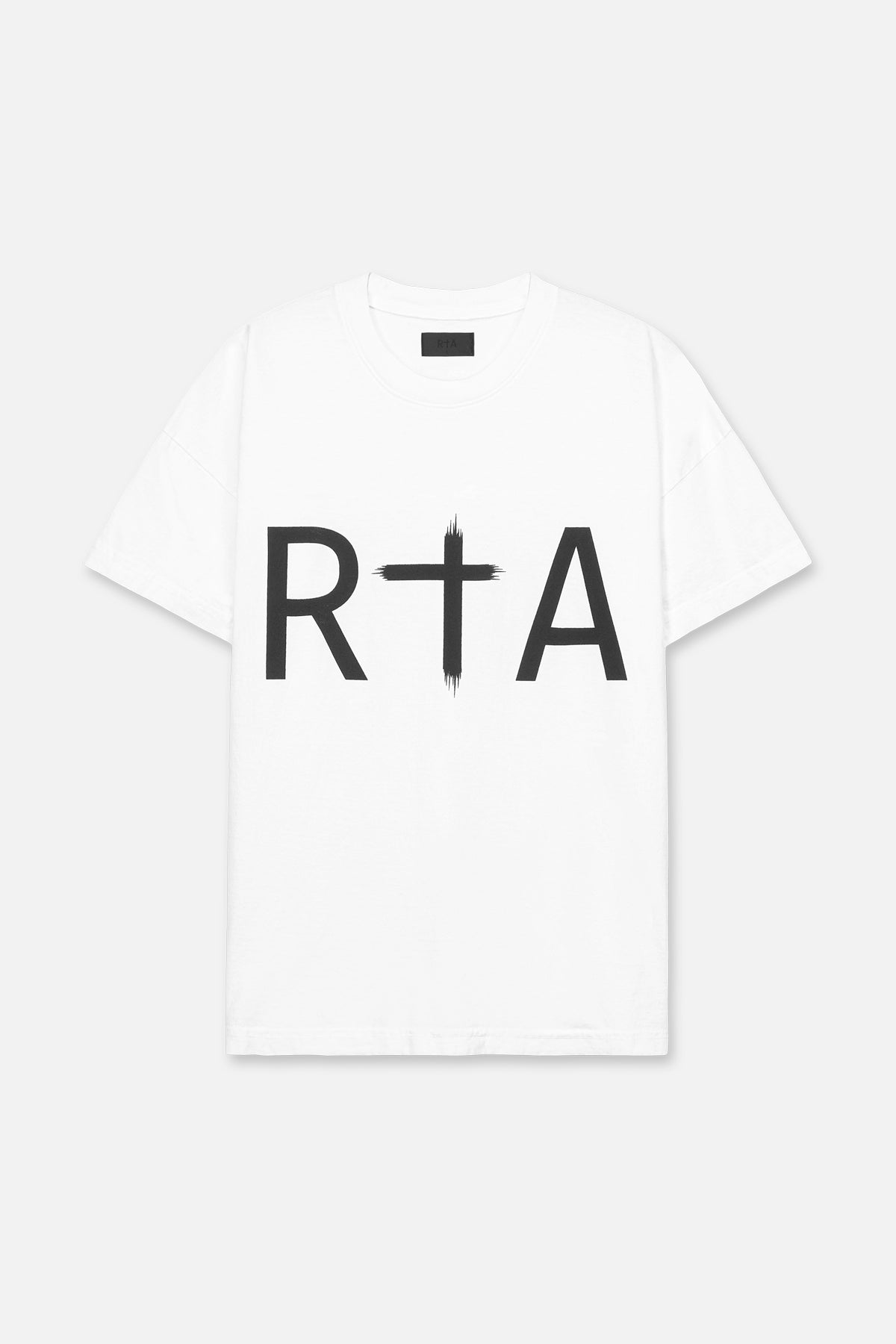 RTA Liam Tee Black Front Logo Tee - WHITE