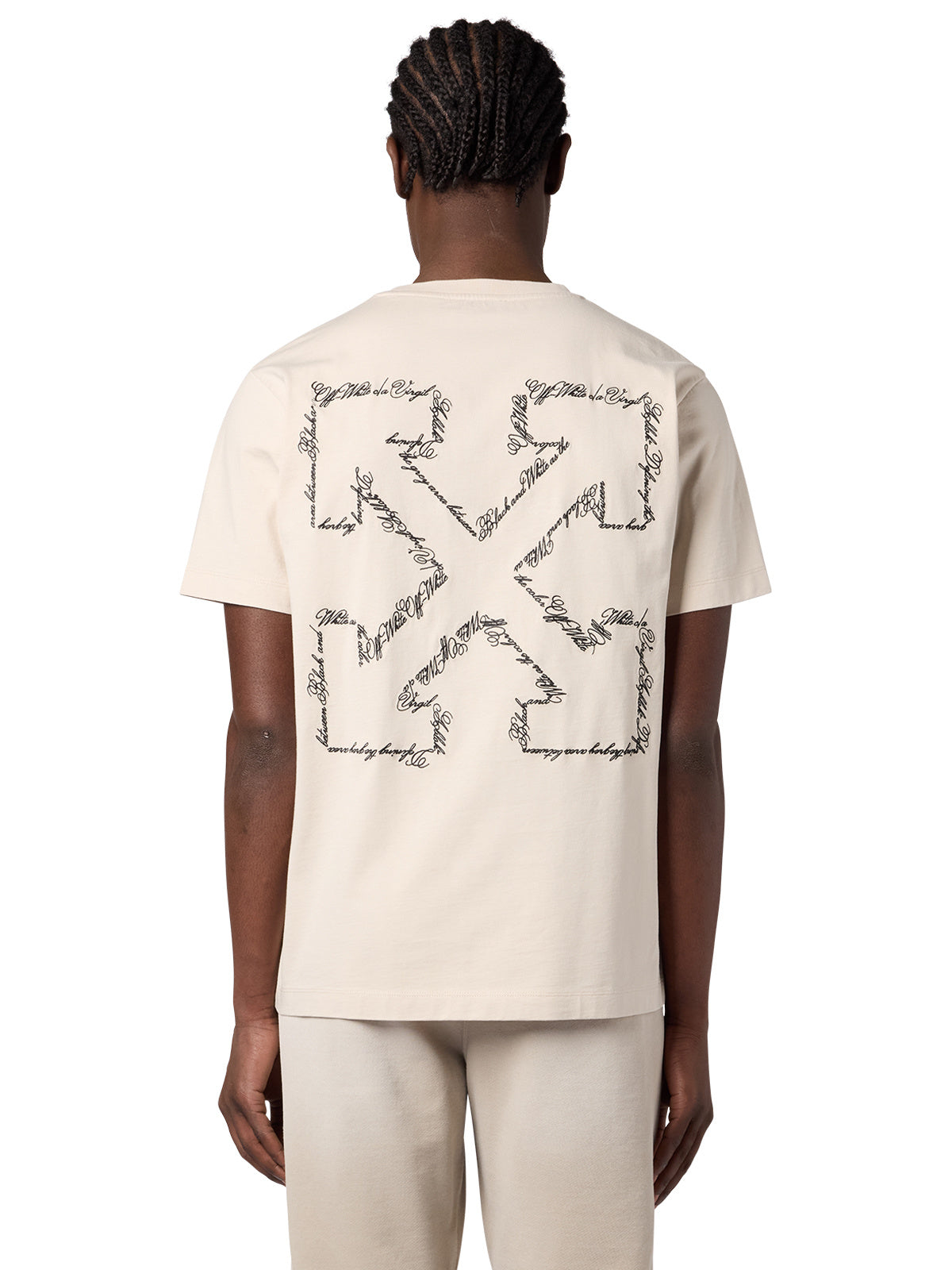 Off-White Script Arrow Slim Tee - PUMICE STONE