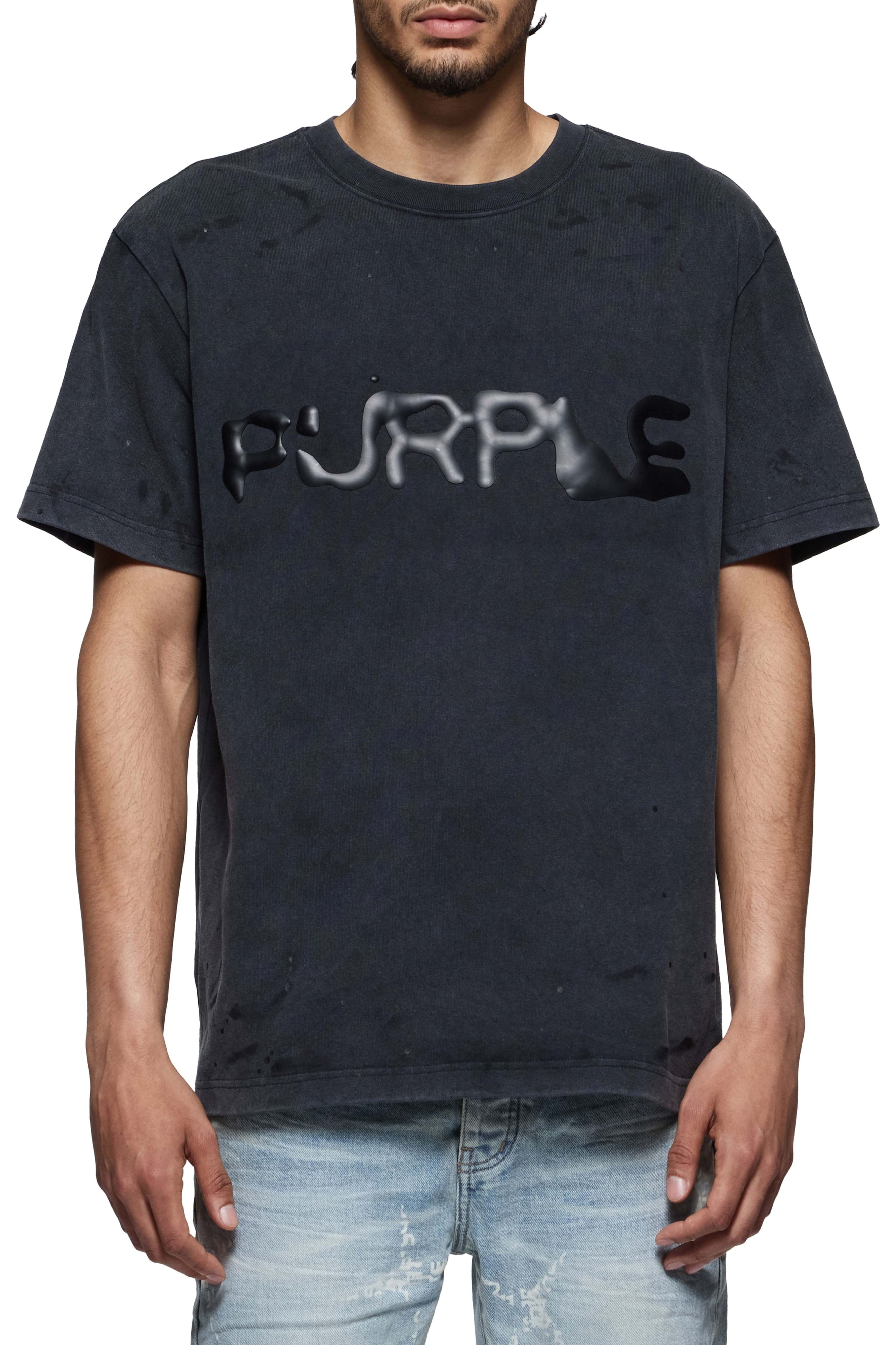 Tシャツ・カットソー PURPLE BRAND FW25 HWT JERSEY SS TEE (P117 HJCM724) Purple Brand Hwt Jersey Ss Tee - BLACK