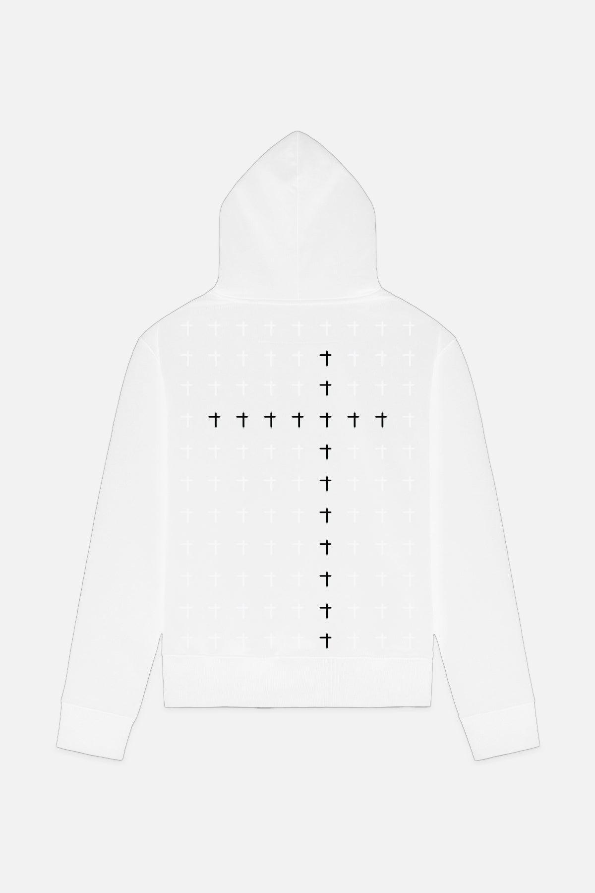 RTA Dion White Black Cross Hoodie - WHITE/BLACK