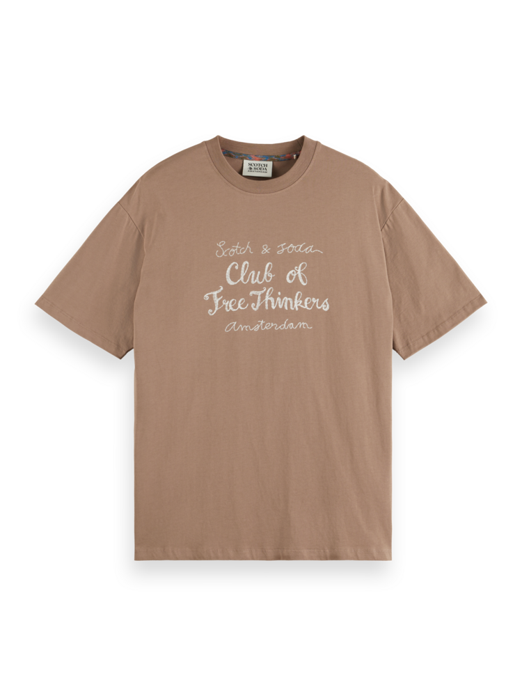 Scotch &amp; Soda Crewneck Tee - CAPPUCHINO