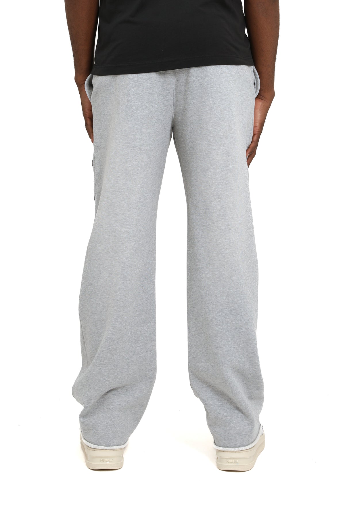 Purple Brand Fleece Pant Cutt Off - HEATHER GREY
