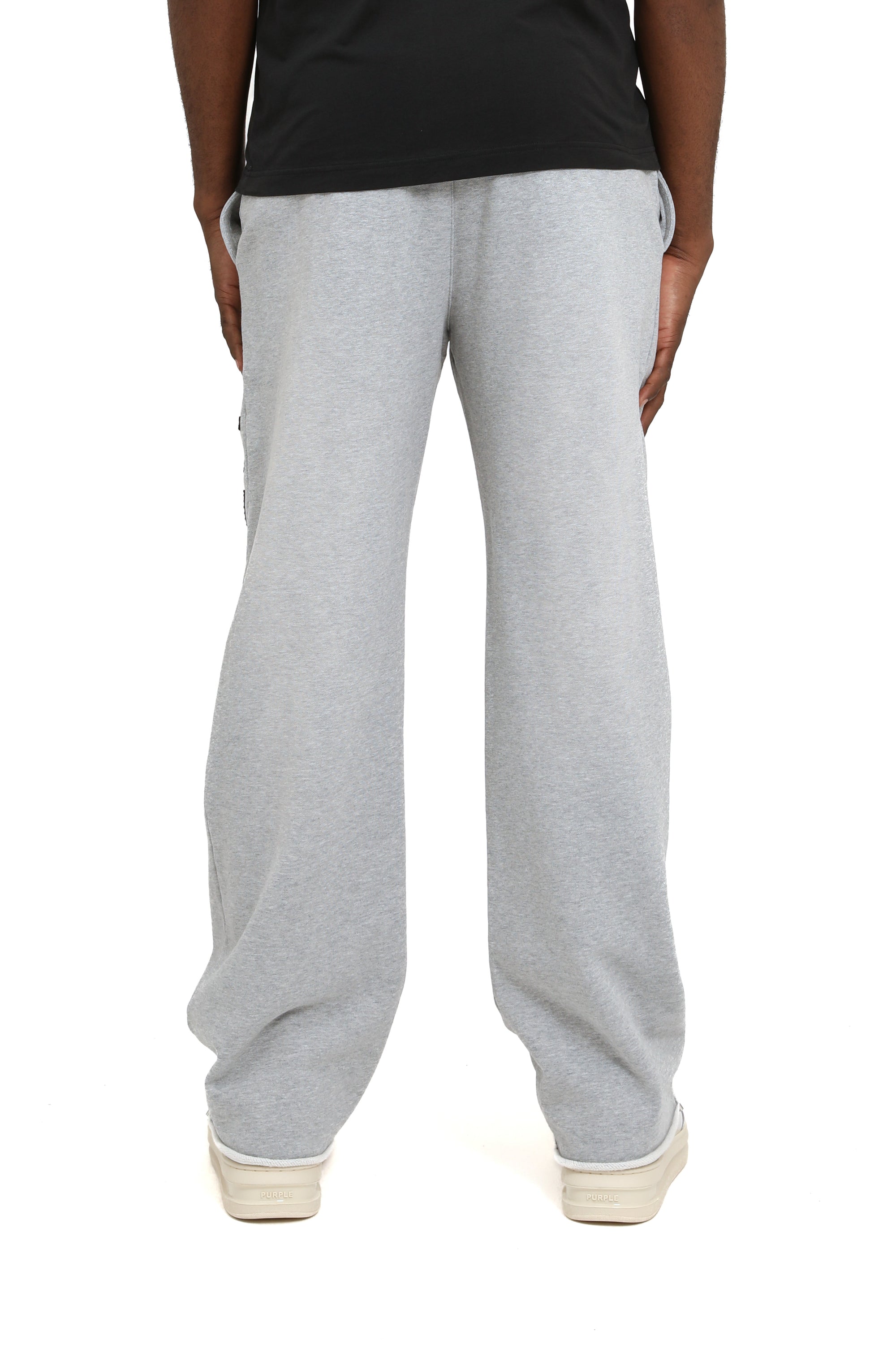 Purple Brand Fleece Pant Cutt Off - HEATHER GREY