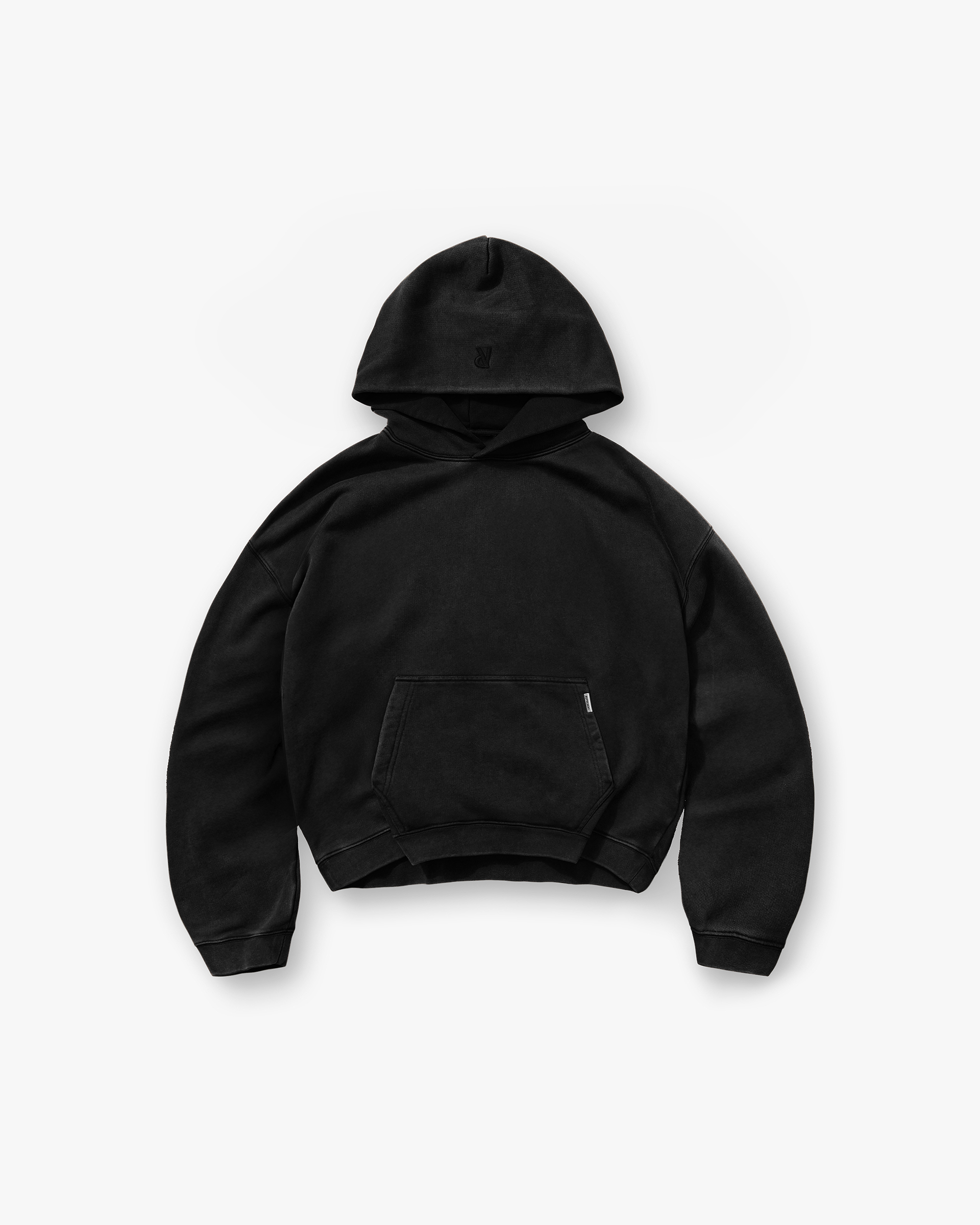 Represent Initial Boxy Oversized Hoodie - BLACK