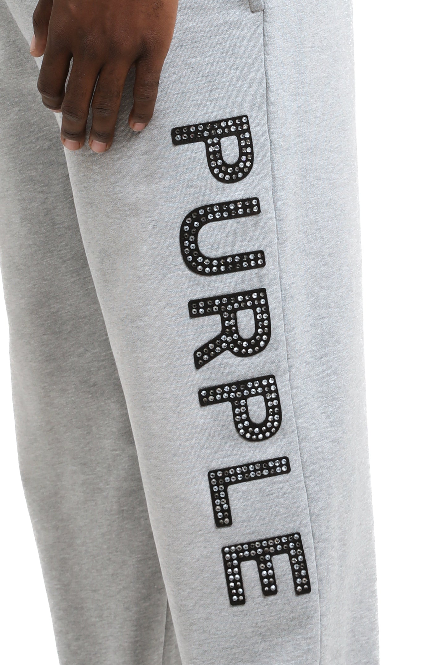 Purple Brand Fleece Pant Cutt Off - HEATHER GREY