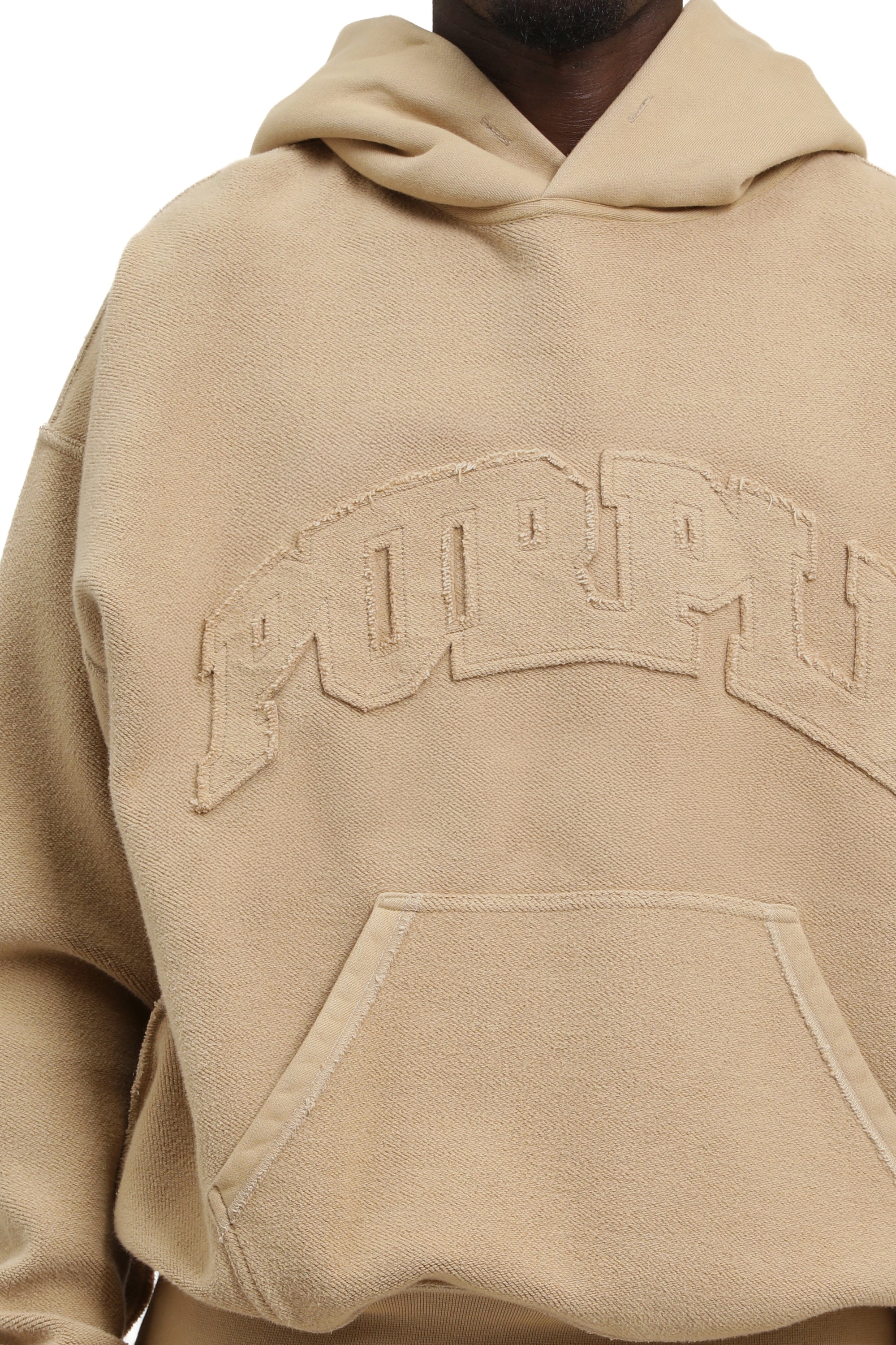 Purple Brand Heavyweight Fleece Inside Out Hoodie - TAN