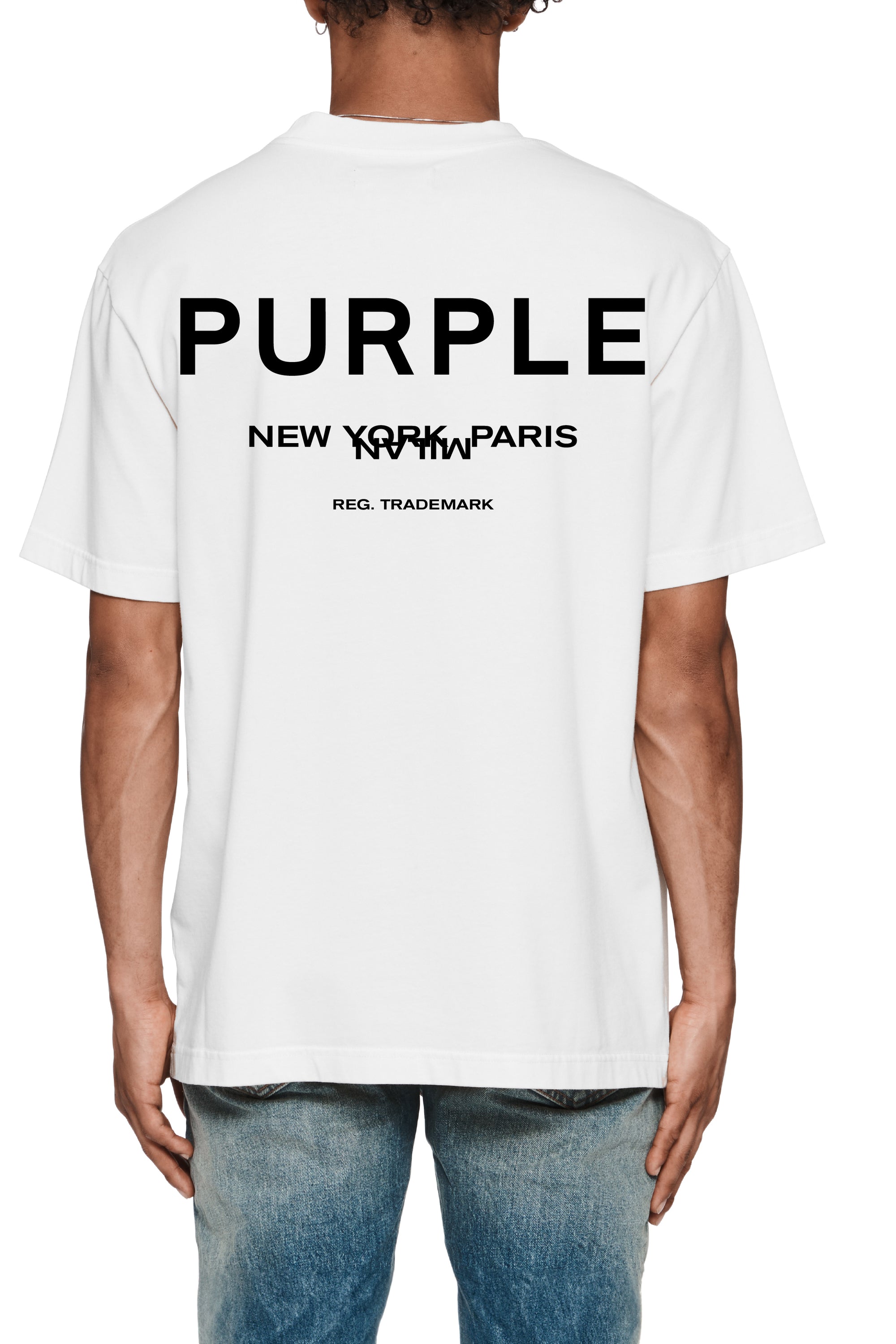 Purple Brand Heavyweight Jersey Ss Tee - WHITE/BLACK