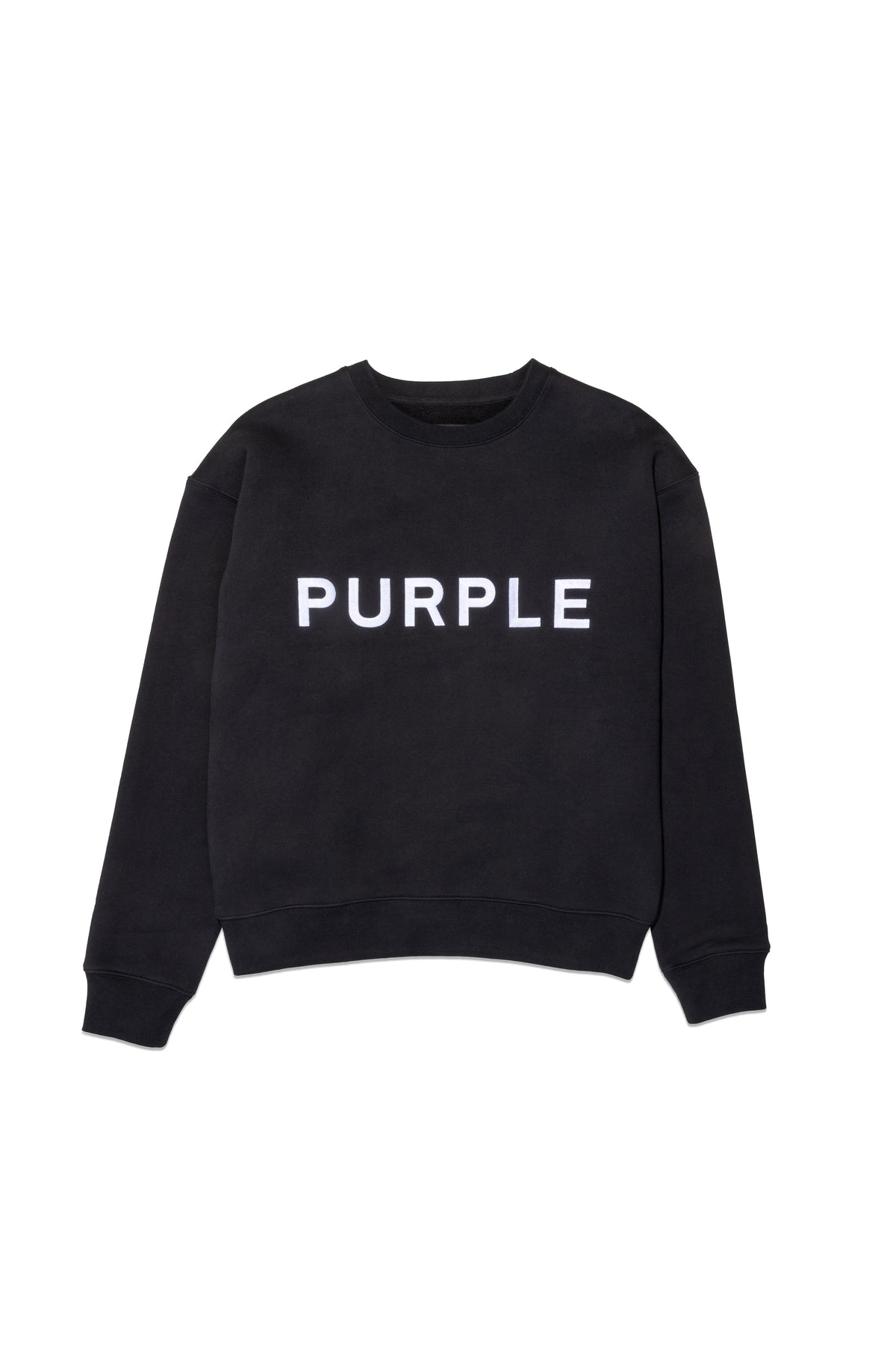 Purple Brand Fleece Crewneck - BLACK