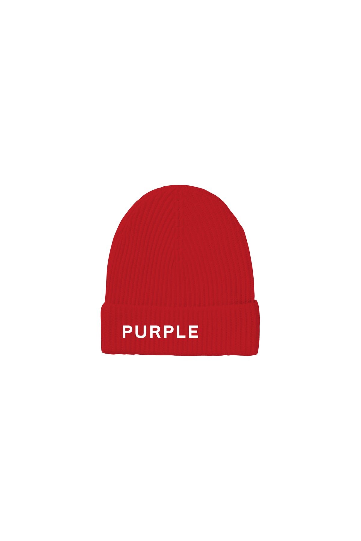 Purple Brand Acrylic Cuffed Beanie-RED
