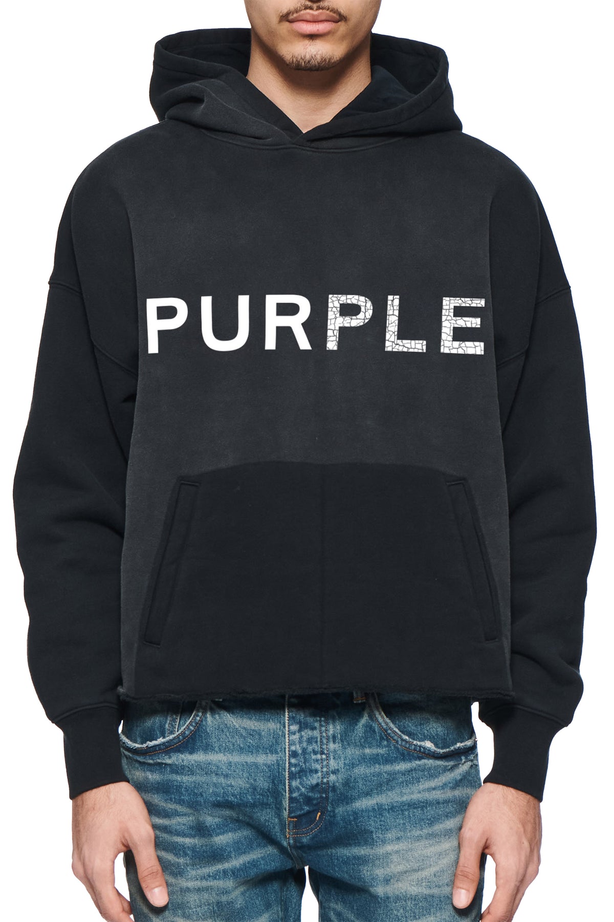 Purple Brand Hwt Fleece Hoodie - BLACK BEAUTY