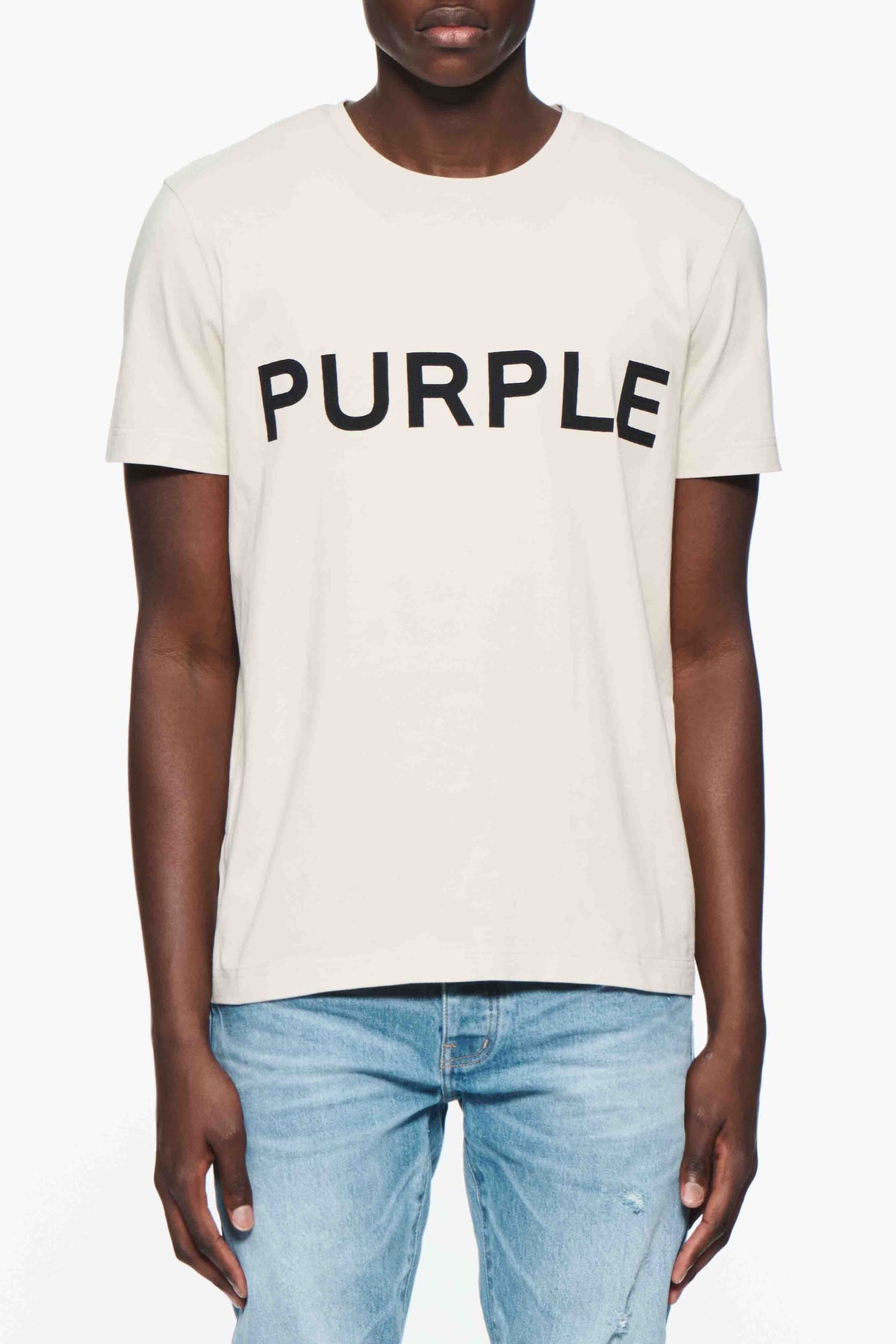 Purple Brand Clean Jersey Tee - TAN