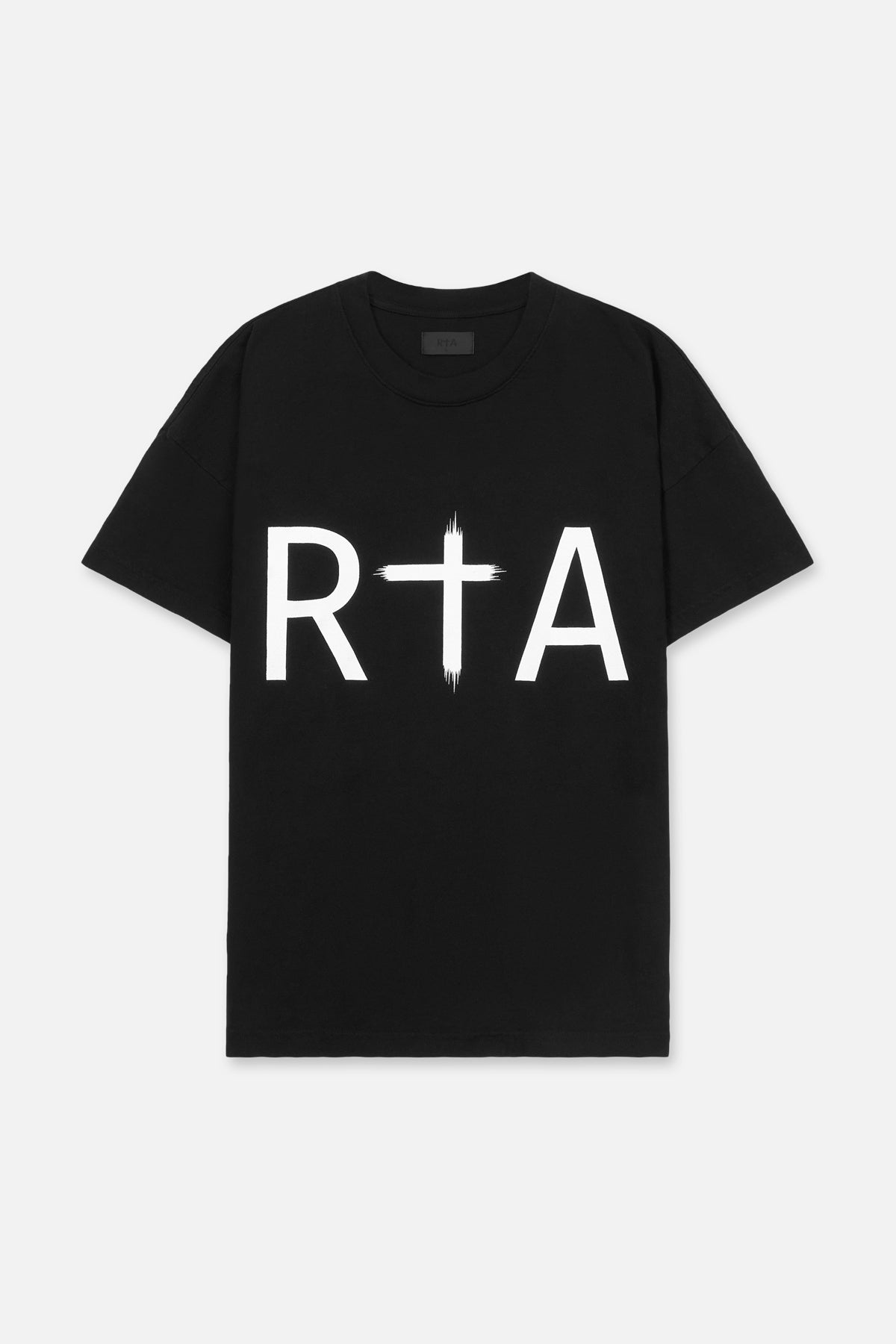 RTA Liam Tee Black Front Logo Tee - BLACK