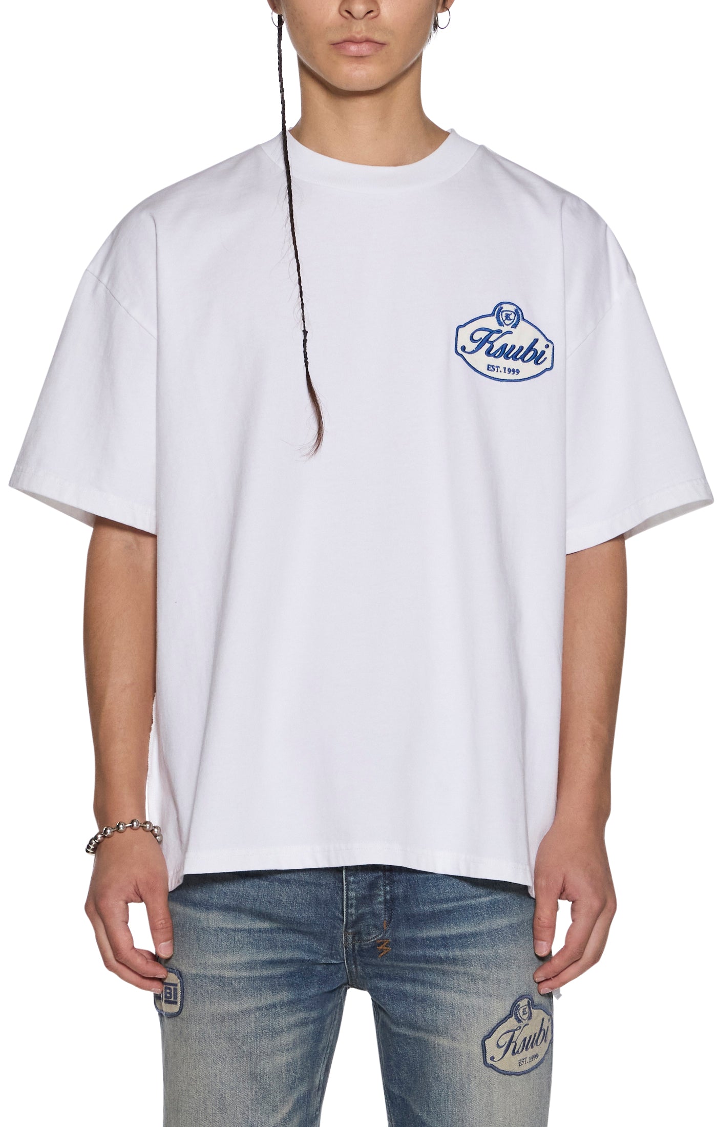 Ksubi Klasse Ekcess Ss Tee - WHITE/BLUE