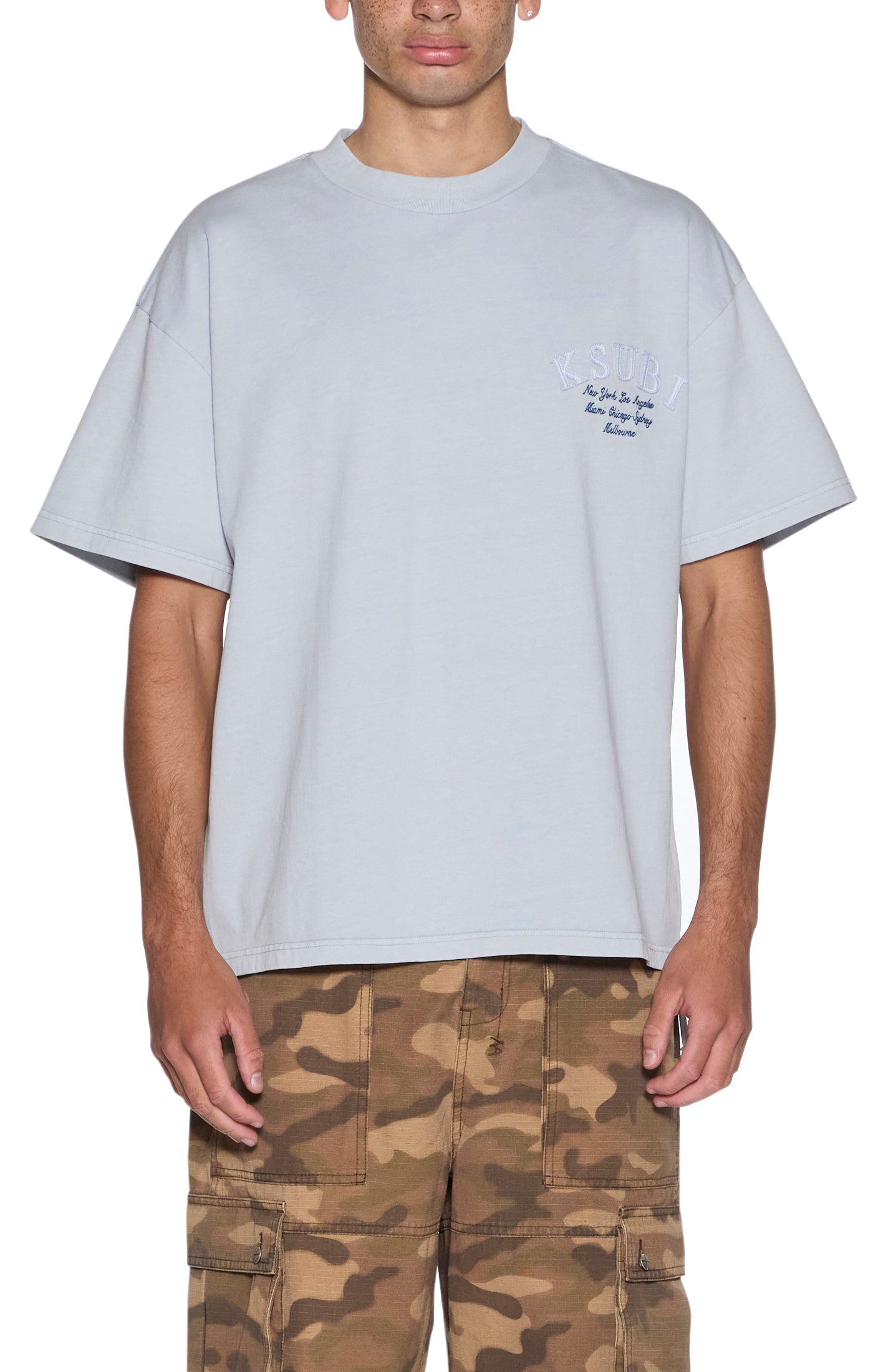 Ksubi Stellar Ekcess Ss Tee Ice Mist - BLUE