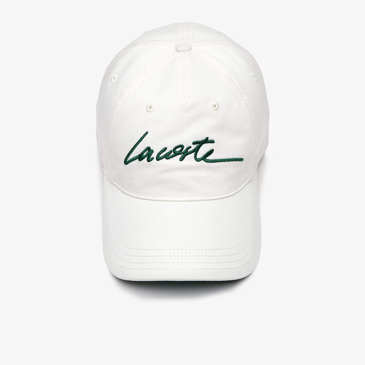 Lacoste Signature Live Dad Hat - WHITE/SIGNATURE GREEN