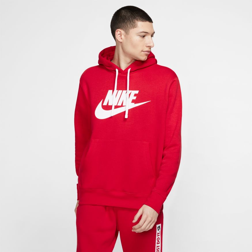 Nike Sportswear Club Fleece Hoodie UNIVERSITY RED/WHITE/WHITE