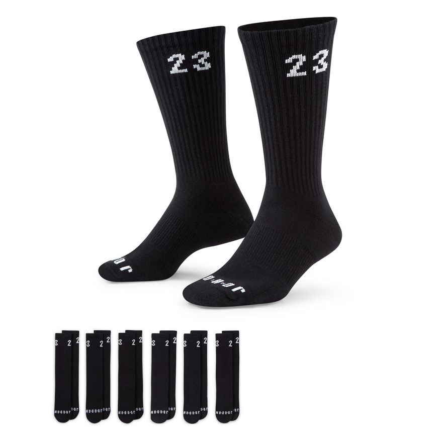 Jordan Essential Crew Socks 6 Pack - BLACK