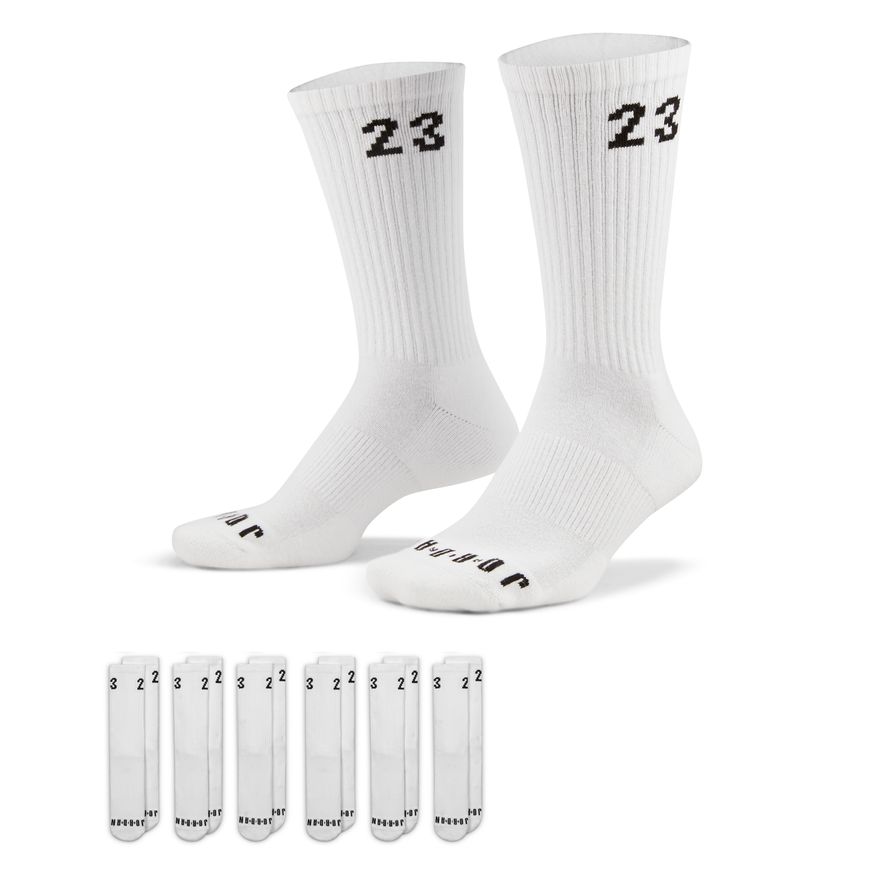 Jordan Essential Crew Socks 6 Pack - WHITE