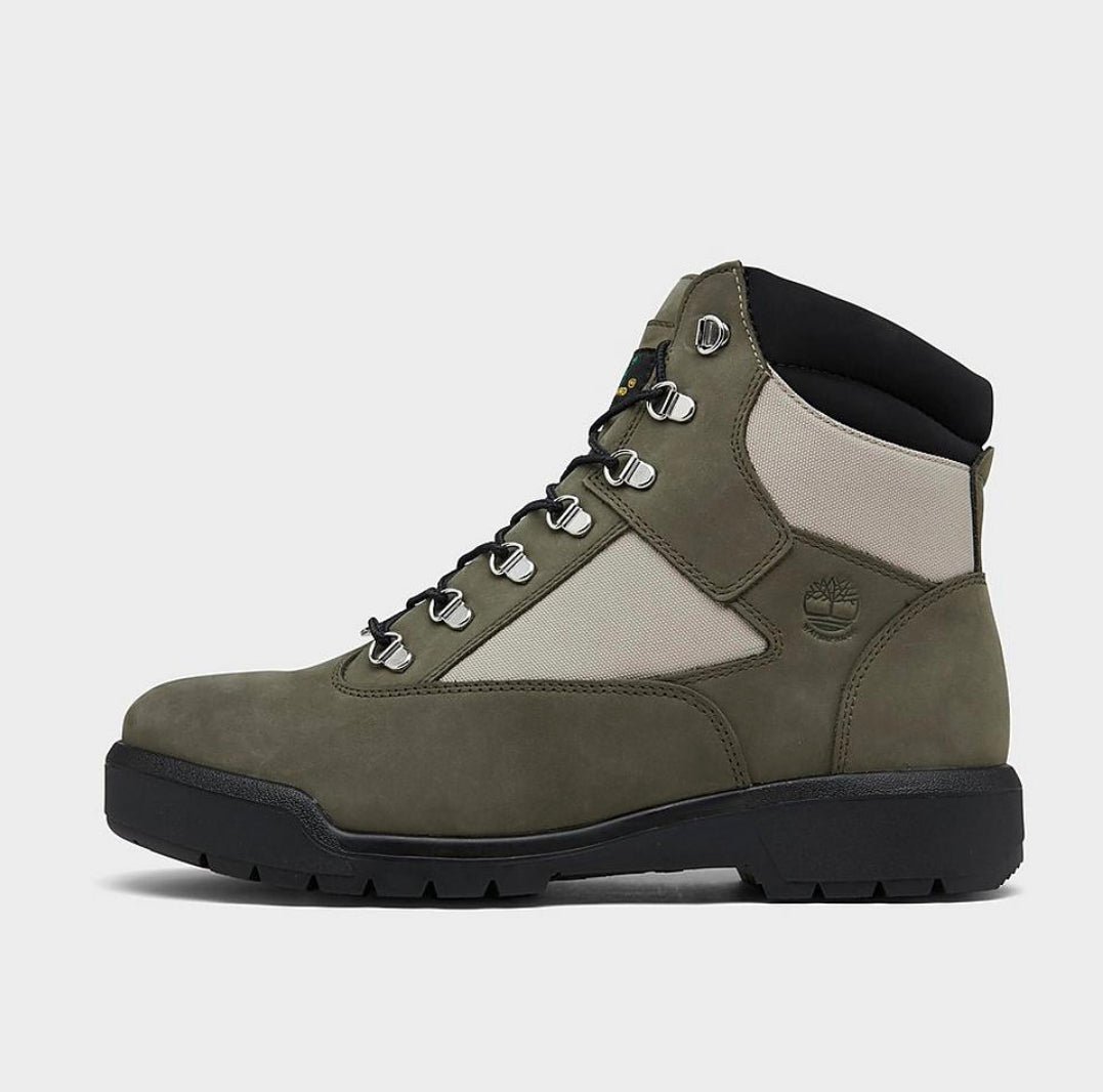 MEN&#39;S TIMBERLAND 6-INCH FIELD BOOTS &quot;VINTAGE GREEN&quot; COLORWAY