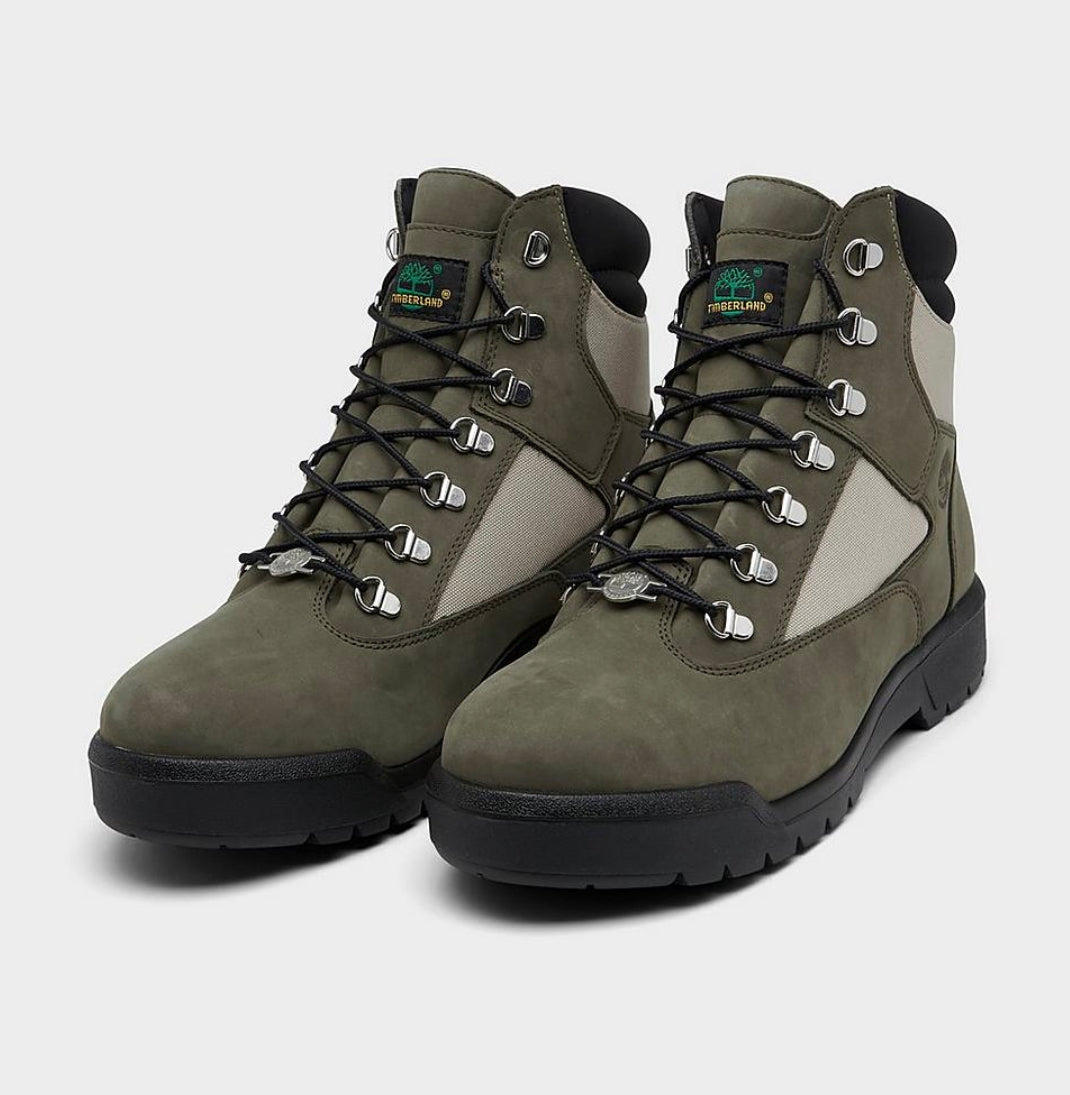 MEN&#39;S TIMBERLAND 6-INCH FIELD BOOTS &quot;VINTAGE GREEN&quot; COLORWAY