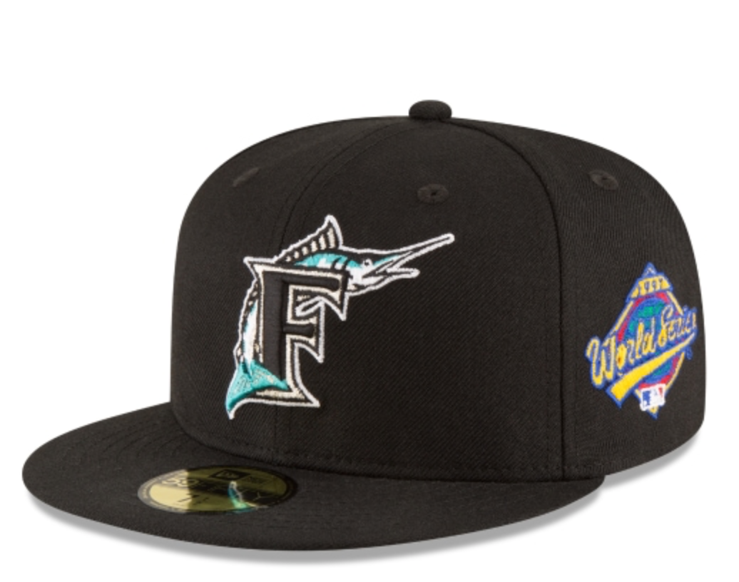 FLORIDA MARLINS WORLD SERIES BLACK WOOL 59FIFTY FITTED