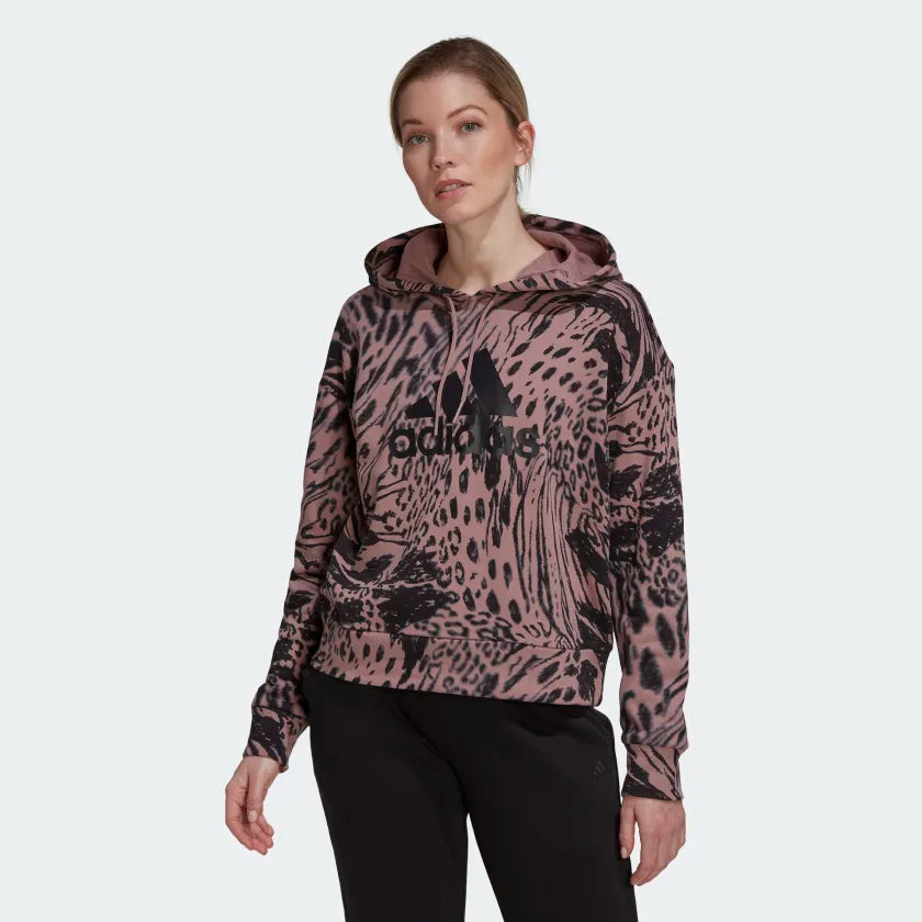 Adidas hoodie leopard print sales