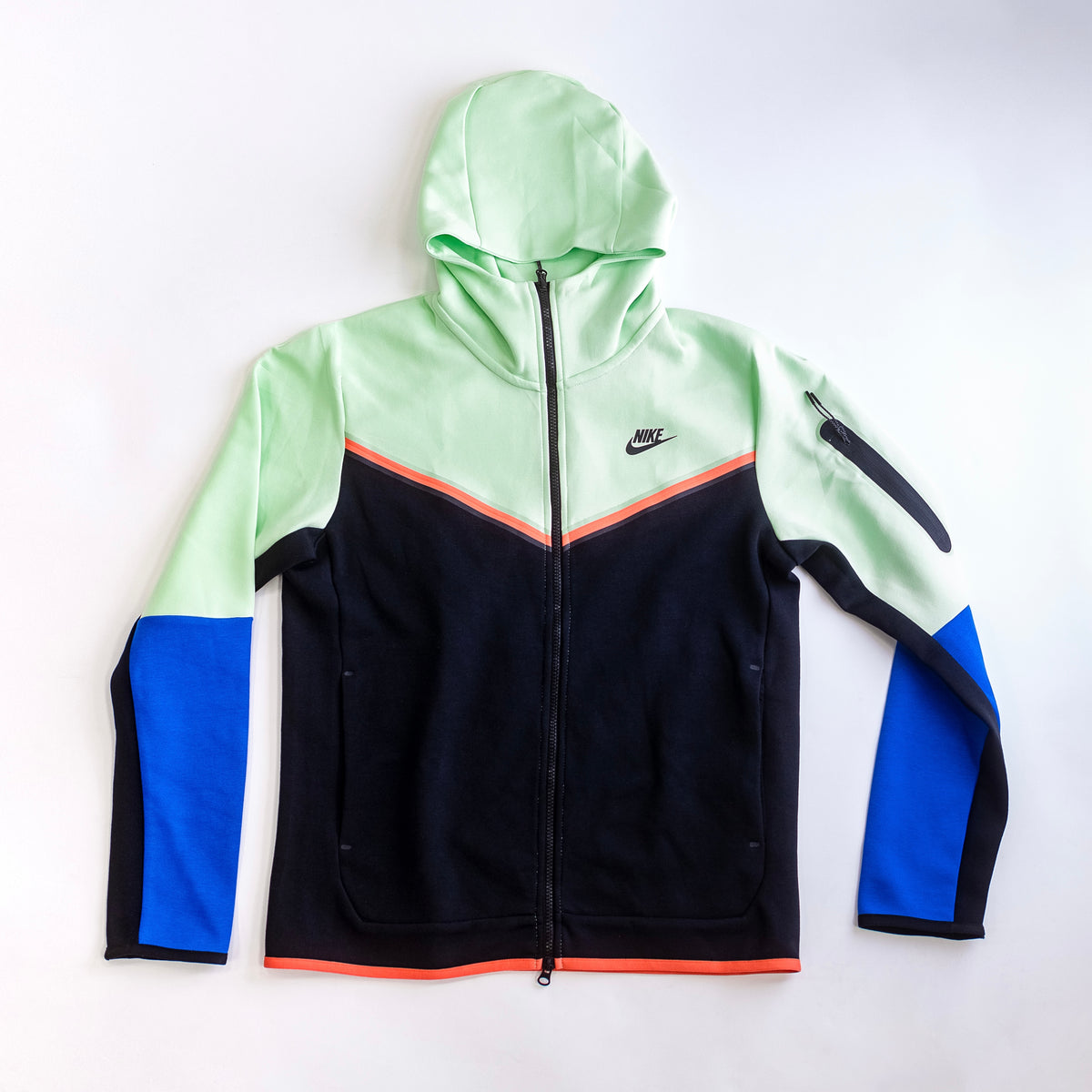 Men&#39;s Nike Tech Fleece Hoodie - Lime Green/Blue/Black