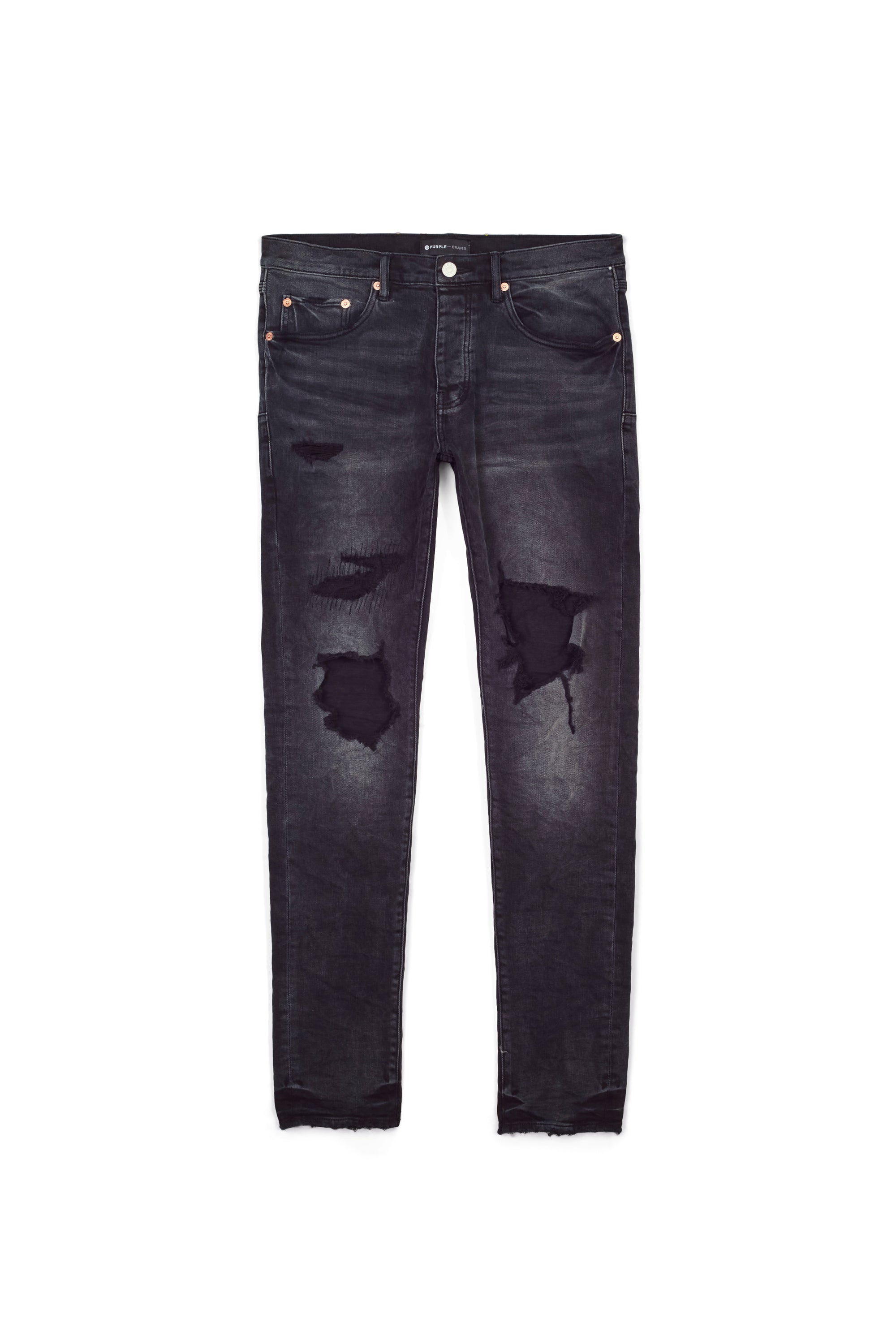 Purple Brand Worn Black Distress Jeans - BLACK - Civilized Nation -  Official Site
